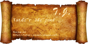 Tatár József névjegykártya